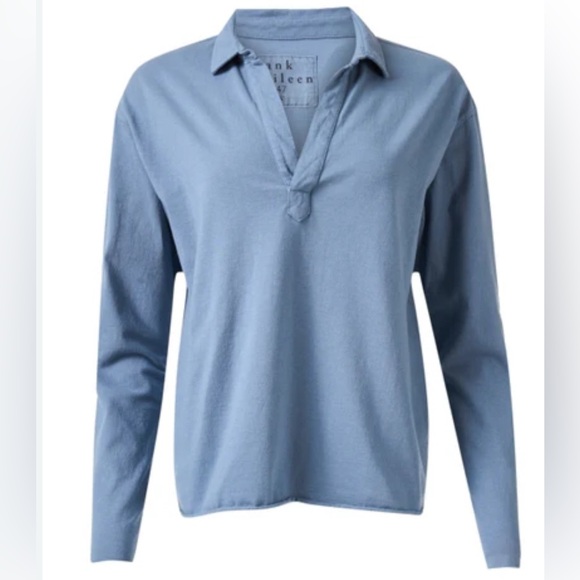 $168 New Frank & Eileen PATRICK Popover Henley Slate Blue  Long Sleeve Top Sz XL - Picture 3 of 11